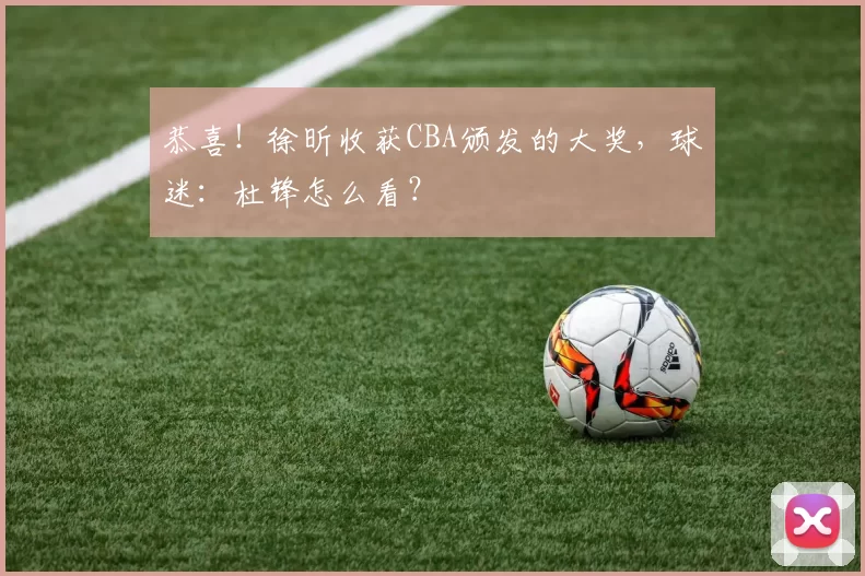 恭喜！徐昕收获CBA颁发的大奖，球迷：杜锋怎么看？